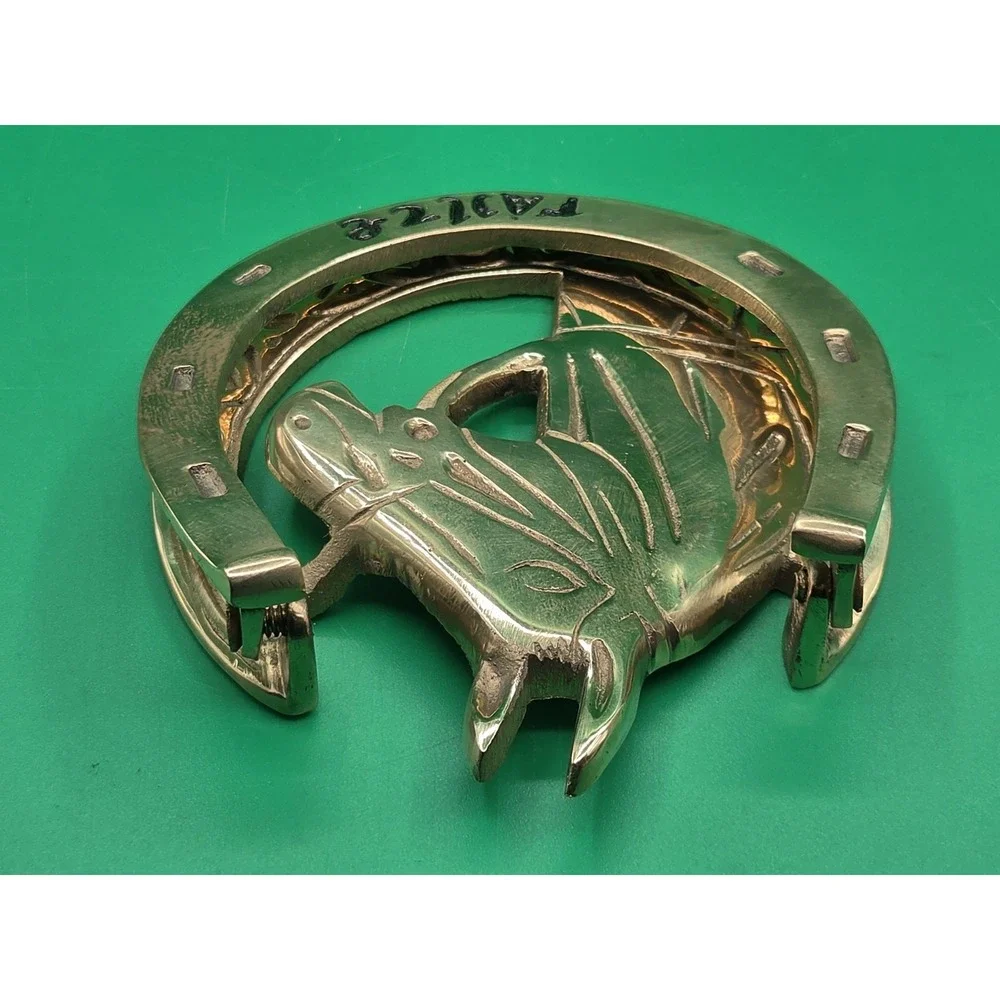 Solid Brass Horse And Horseshoe Good Luck 4.5
